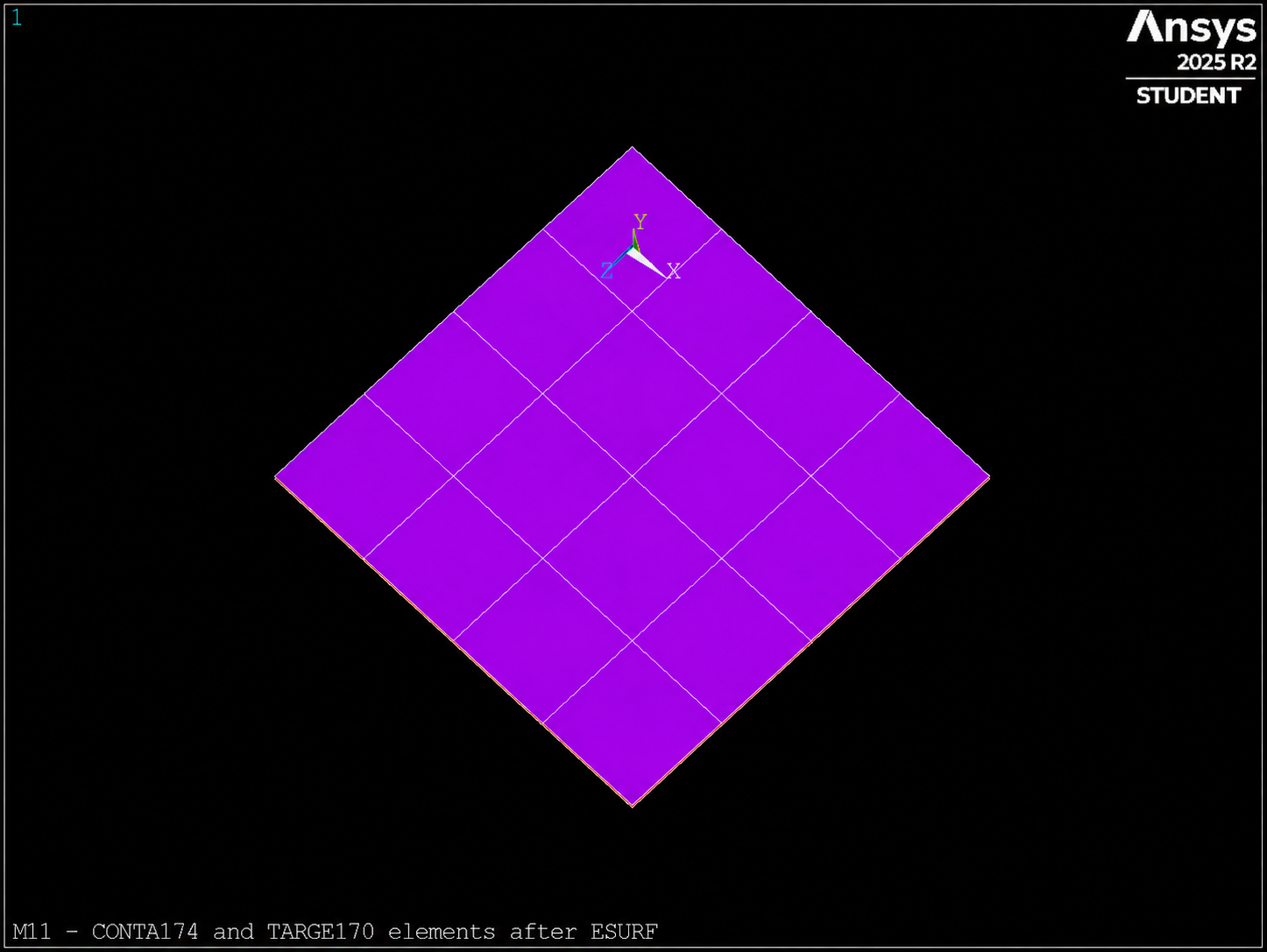 CONTA174 and TARGE170 elements at the interface after ESURF